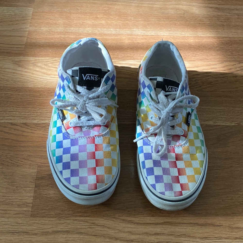 Girls Multi Colored Vans- size 5